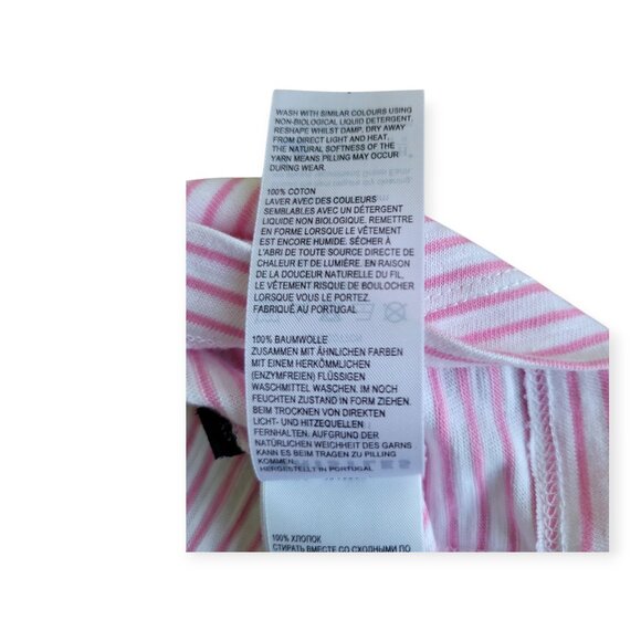 Whistles XS Pink Emily Stripe T-Shirt 100% Cotton - Picture 10 of 11